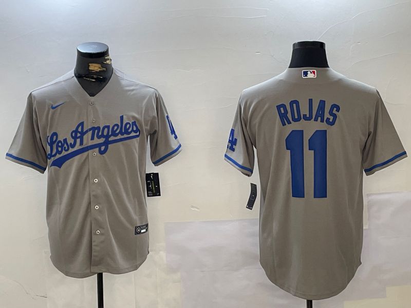 Men Los Angeles Dodgers 11 Rojas Grey Game 2024 Nike MLB Jersey style 1016